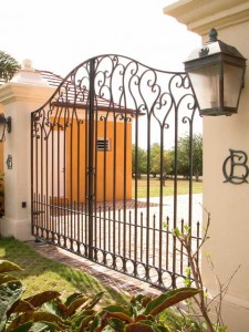 Decorative wrought iron gates at a private residence in St. Croix, US Virgin Islands