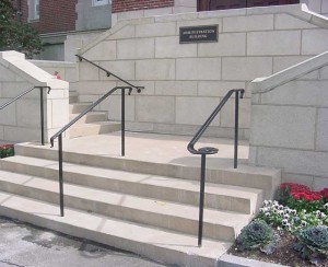 Wrought iron railings at Emmanuel College in Boston, Massachusetts.