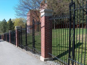 1982 College of the Holy Cross: Cassidy Bros Forge fabricated over 1000 feet of fence and six entry gates in Worcester, MA.