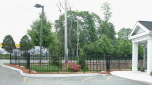 Several Hundred feet of wrought iron fencing to enhance the landscaping and protect the public from a decorative pond.