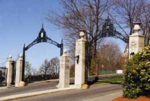 Restored wrought iron arches for The College of The Holy Cross, Worcester, MA.